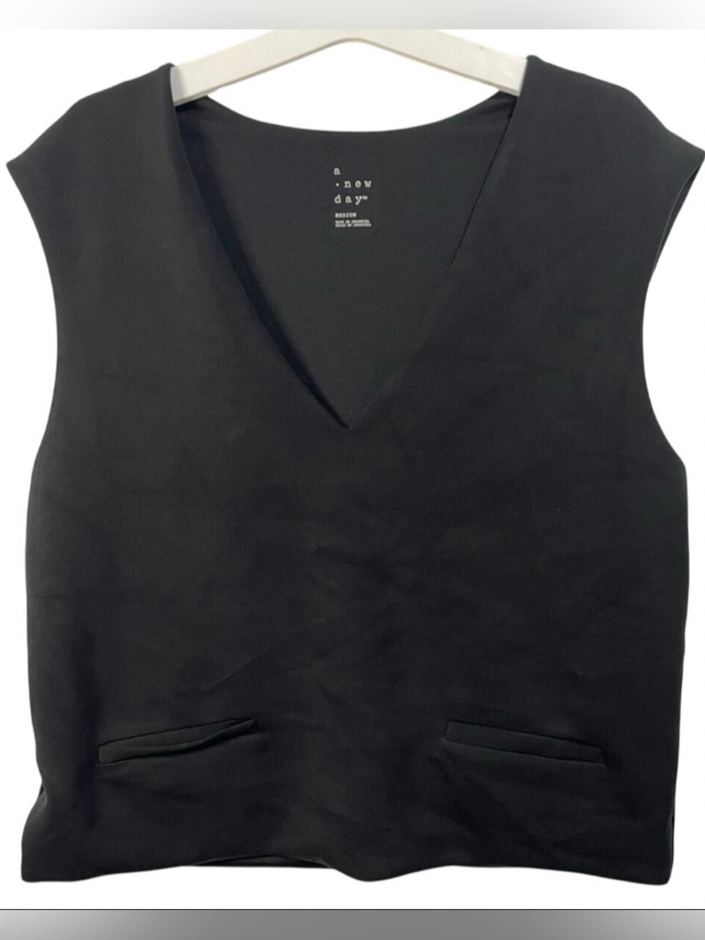 a new day Black V-Neck Sleeveless Tank Top